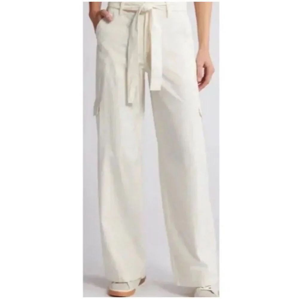 Madewell Griff wide leg cargo cream utility 31 sustainable pants